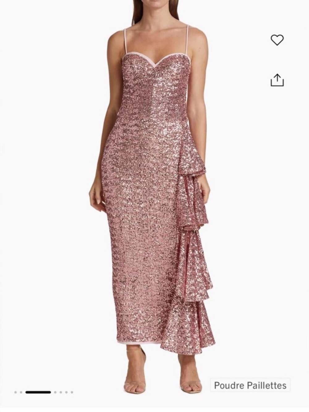 🆕 CHIARA BONI Gussie Sequin Midi Dress in Pink Sz 8 US